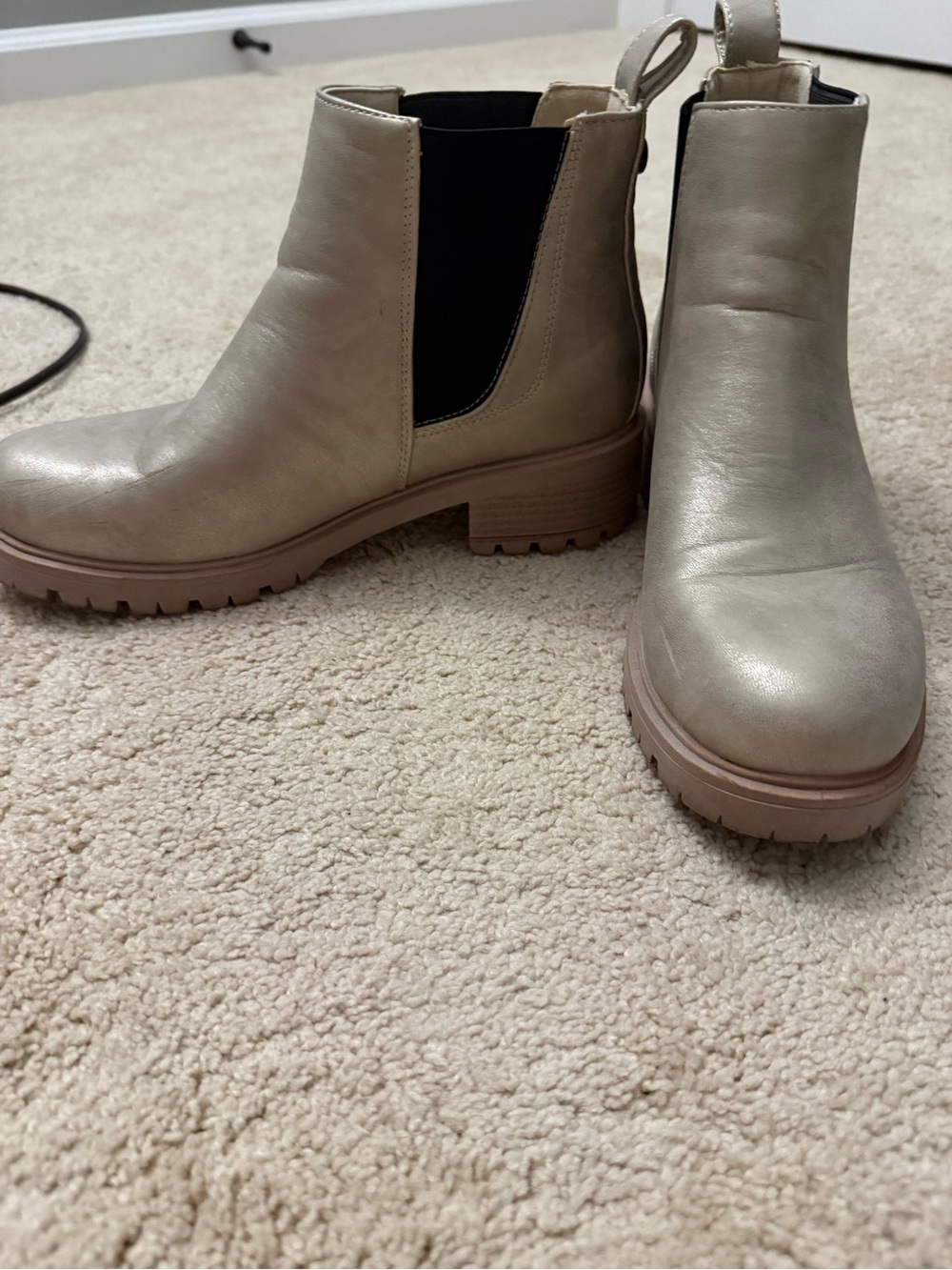 Gold ankle boots